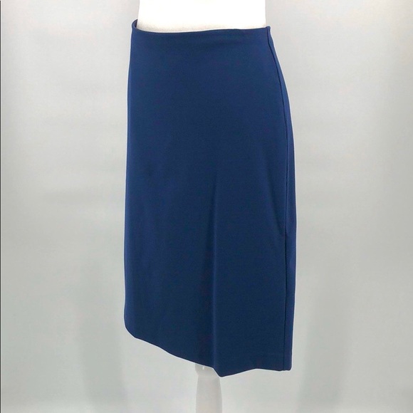 Garnet Hill Navy Ponte Pencil Skirt Size 10 - Picture 2 of 7